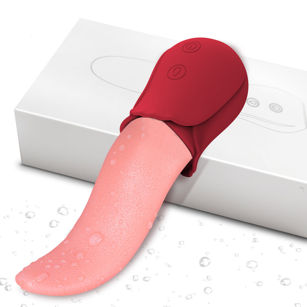 Realistic Licking Tongue Rose Vibrators Rose Sex Stimulator for Women