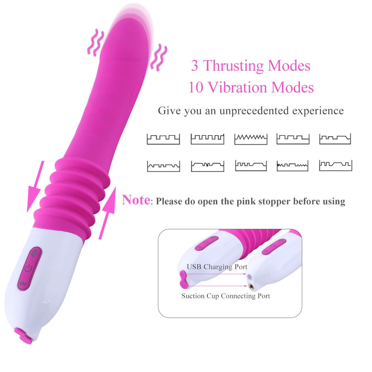 3 Vibration Modes Mini Sex Machine for Women Gun Thrusting Automatic 3 Thrust Modes Toys For Woman with Vibrating Dildo