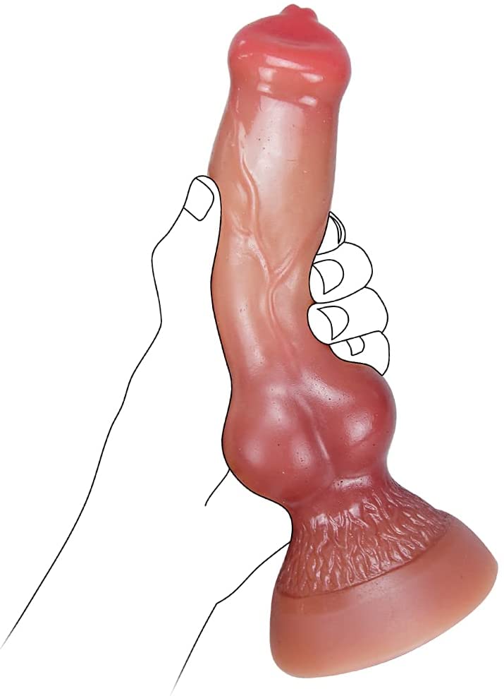 7.2-Silicone-Realistic-Wolf-Animal-Dildo-with-Strong-Suction-Cup