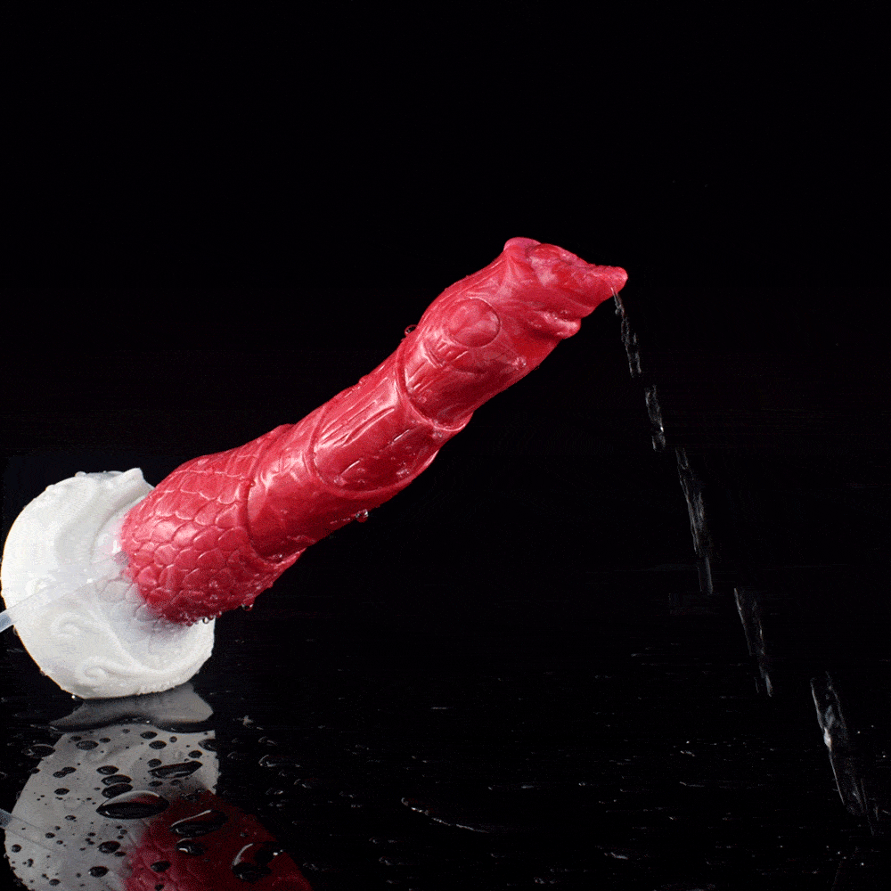 8-Inch-Beast-Squirting-Dildo-Multi-Layers-Bloody-Flesh-Color-Long-Penis
