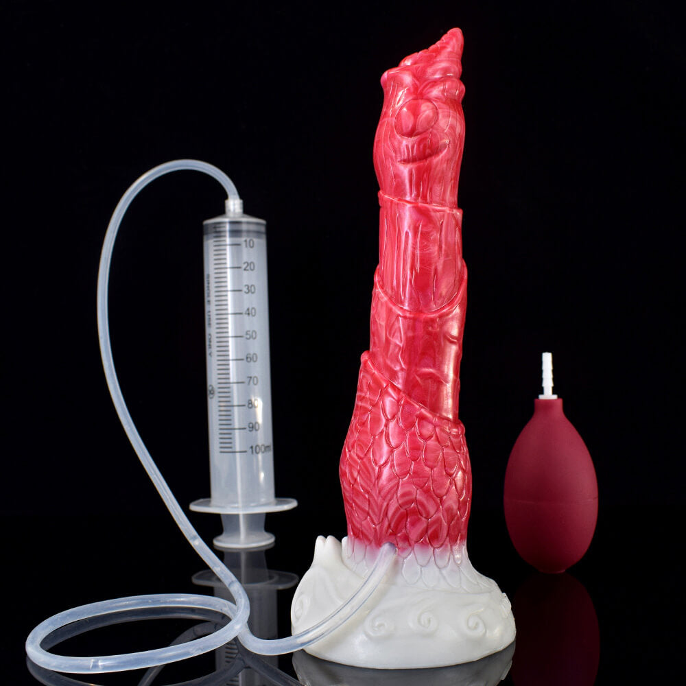 8-Inch-Beast-Squirting-Dildo-Multi-Layers-Bloody-Flesh-Color-Long-Penis