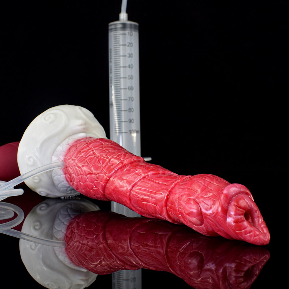8-Inch-Beast-Squirting-Dildo-Multi-Layers-Bloody-Flesh-Color-Long-Penis