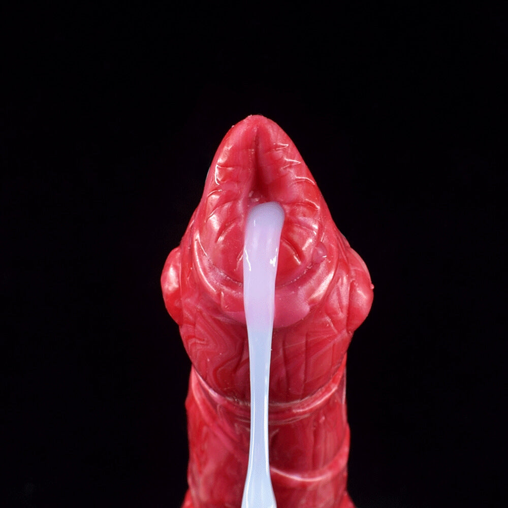 8-Inch-Beast-Squirting-Dildo-Multi-Layers-Bloody-Flesh-Color-Long-Penis