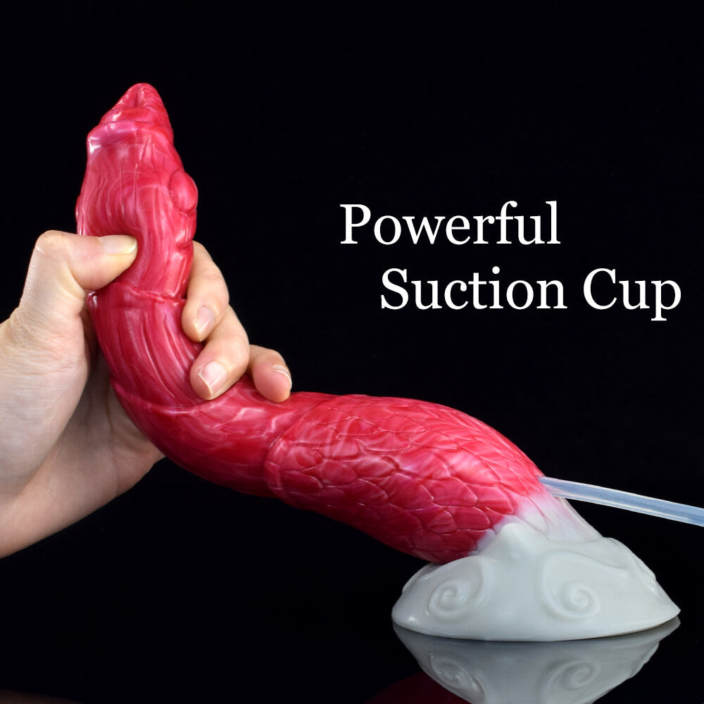 8-Inch-Beast-Squirting-Dildo-Multi-Layers-Bloody-Flesh-Color-Long-Penis