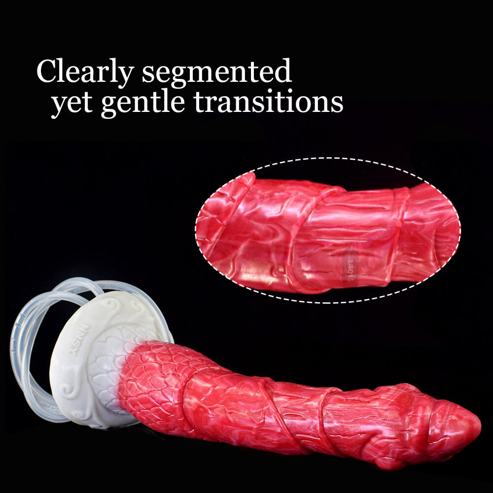 8-Inch-Beast-Squirting-Dildo-Multi-Layers-Bloody-Flesh-Color-Long-Penis