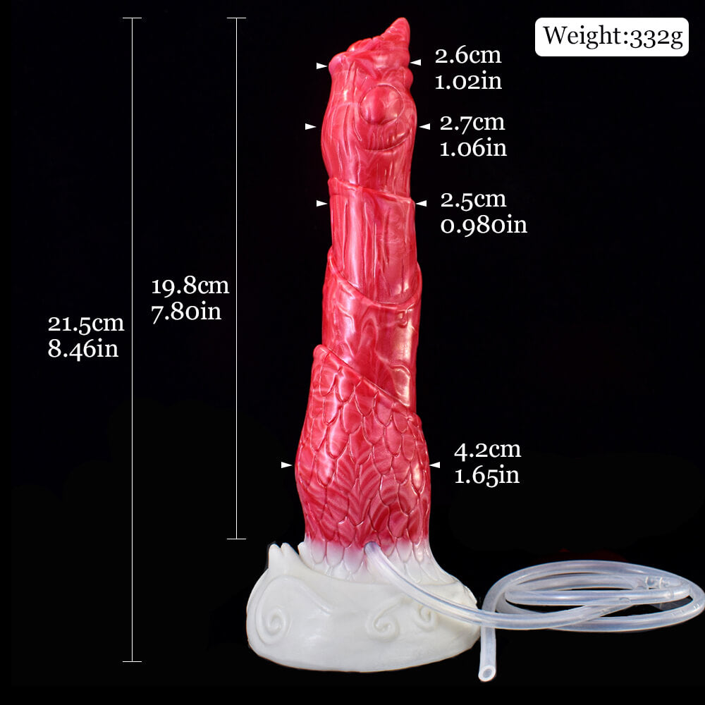 8-Inch-Beast-Squirting-Dildo-Multi-Layers-Bloody-Flesh-Color-Long-Penis