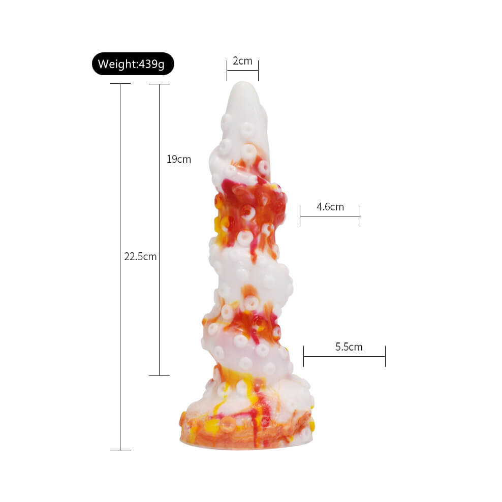 For beginners who want more training, the spiral design feels ergonomic and natural. Each groove and bump similar to the octopus sucker is crafted to enhance pleasure and very detailed to bring a vaginal and anal stimulation. Non-intimidating size makes it an ideal first dildo.