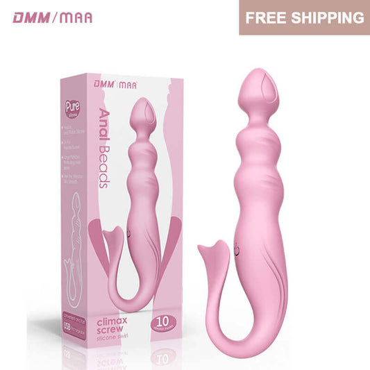 Anal-butt-plug-vibrator-Tap-clitoris-stimulator-silicone-fish-shape-Adult-Anal-plug
