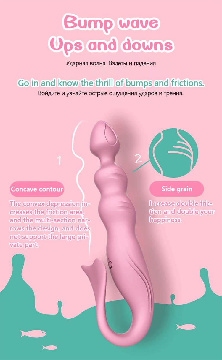 Anal-butt-plug-vibrator-Tap-clitoris-stimulator-silicone-fish-shape-Adult-Anal-plug