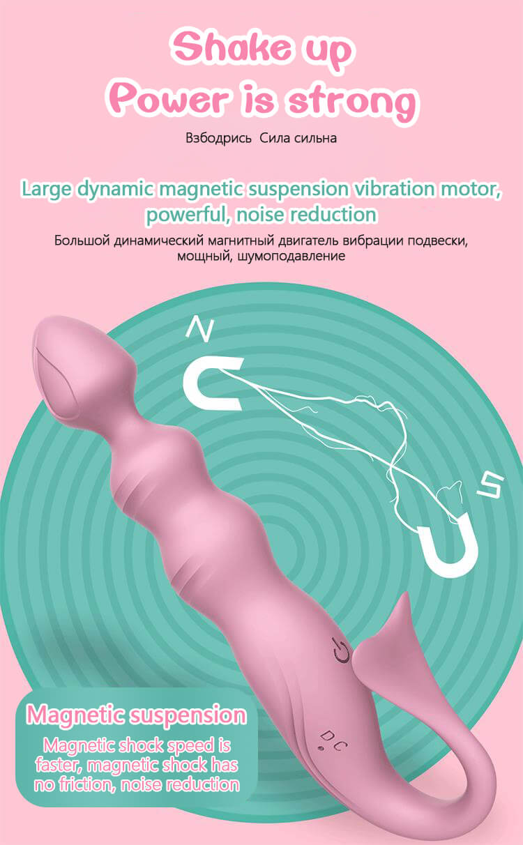 Anal-butt-plug-vibrator-Tap-clitoris-stimulator-silicone-fish-shape-Adult-Anal-plug
