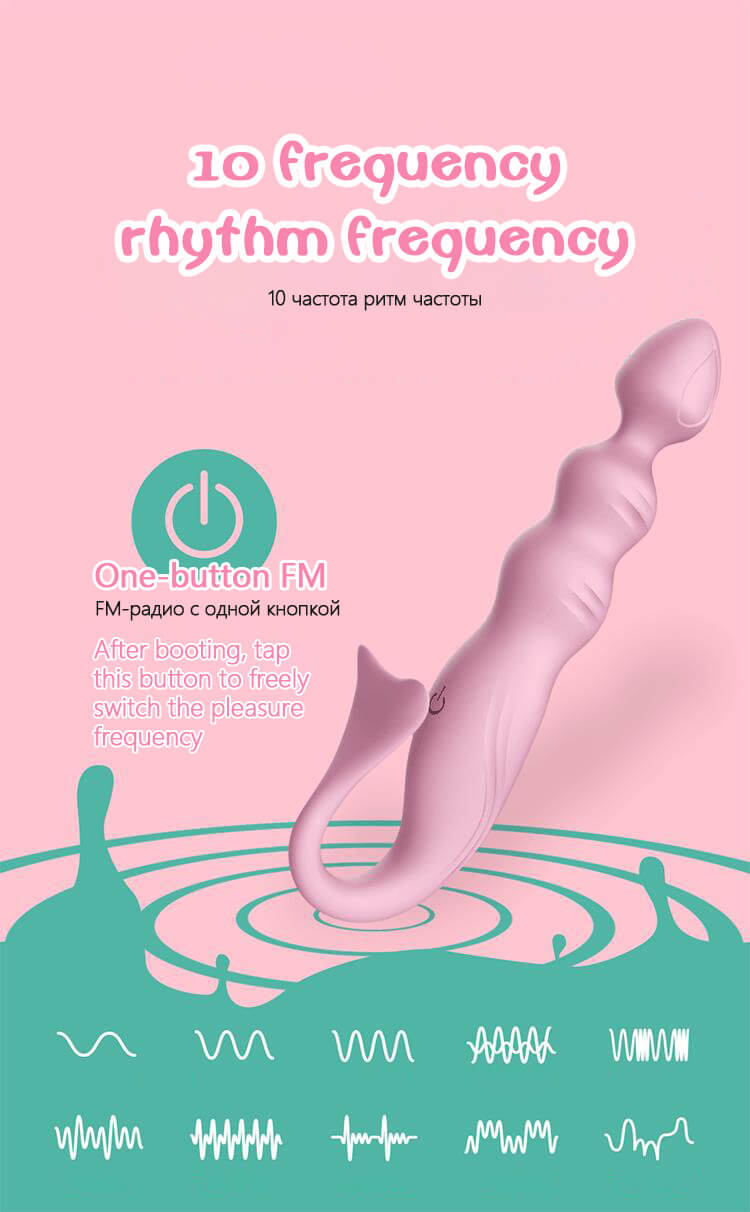 Anal-butt-plug-vibrator-Tap-clitoris-stimulator-silicone-fish-shape-Adult-Anal-plug