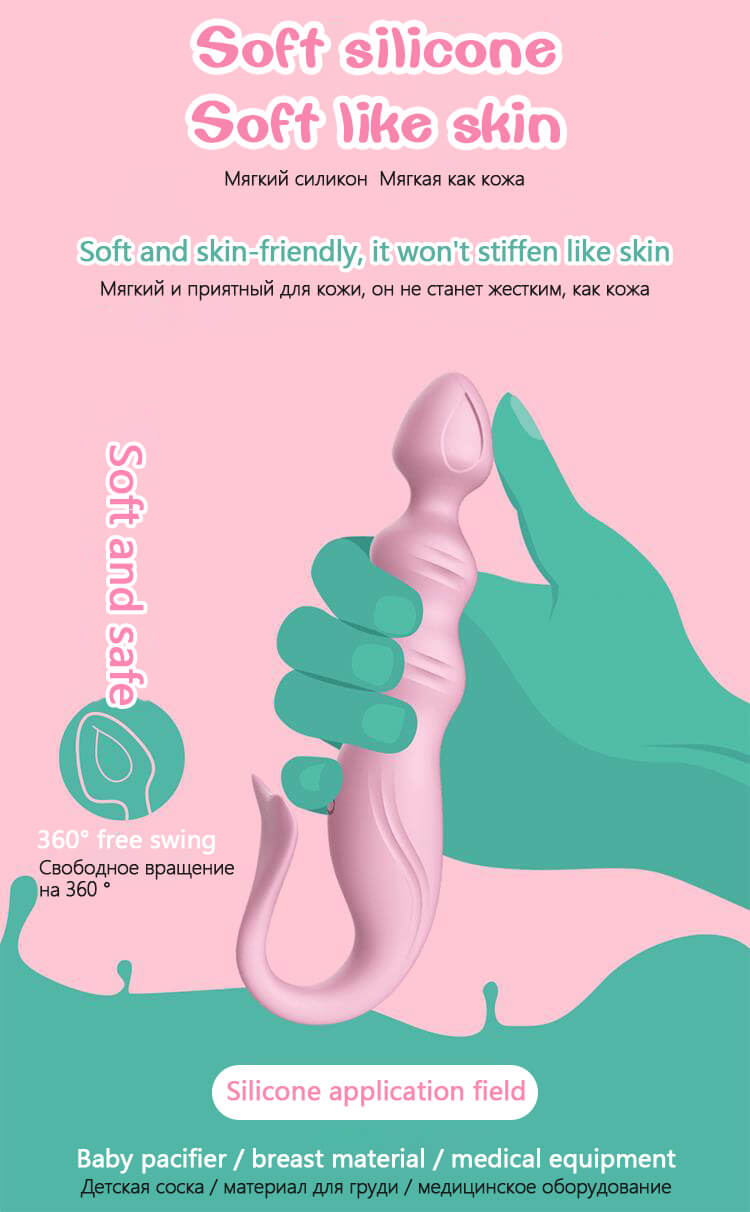 Anal-butt-plug-vibrator-Tap-clitoris-stimulator-silicone-fish-shape-Adult-Anal-plug