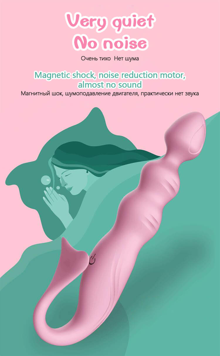 Anal-butt-plug-vibrator-Tap-clitoris-stimulator-silicone-fish-shape-Adult-Anal-plug