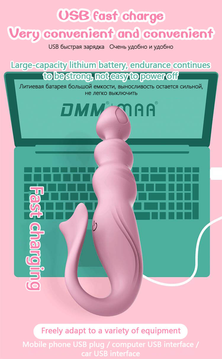 Anal-butt-plug-vibrator-Tap-clitoris-stimulator-silicone-fish-shape-Adult-Anal-plug