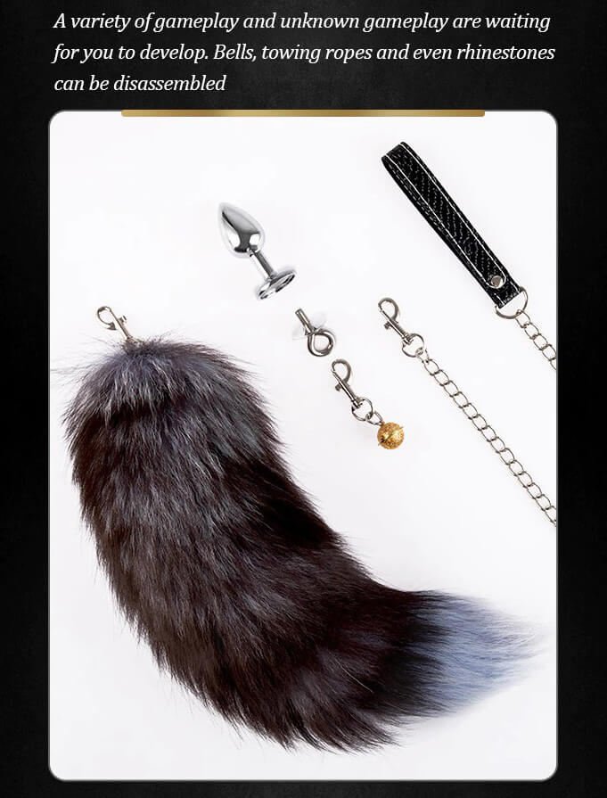 BDSM-anal-tail-plug-Metal-anal-plug-detachable-fox-tail-sexy-butt-plug-Metal-Bells-drag