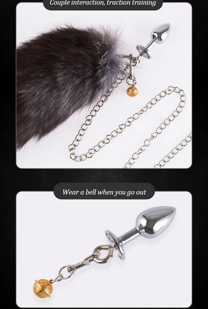 BDSM-anal-tail-plug-Metal-anal-plug-detachable-fox-tail-sexy-butt-plug-Metal-Bells-drag