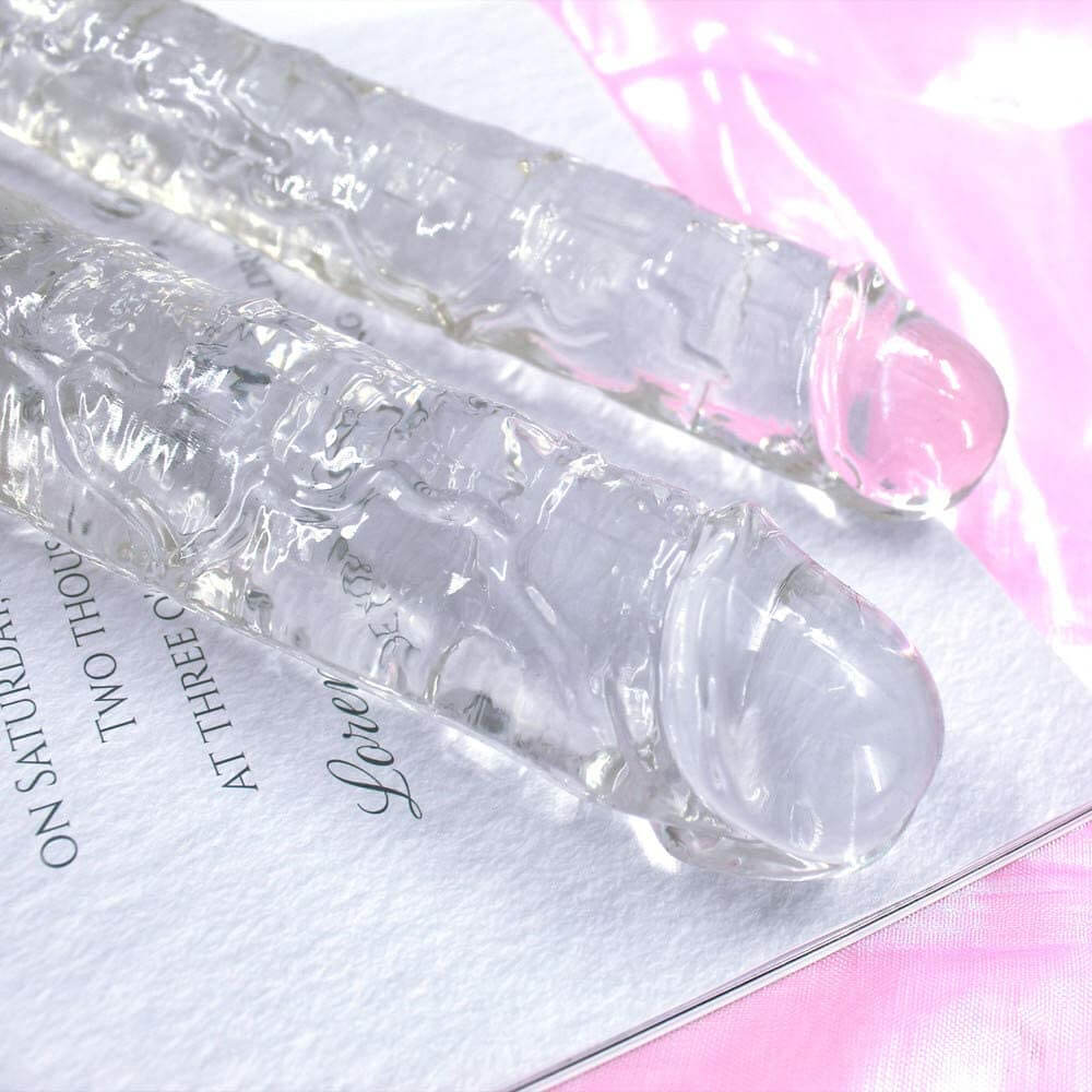 Double-Ended-Realistic-Dildo-Flexible-Clear-Jelly-Long-Dong-for-Double-Sided