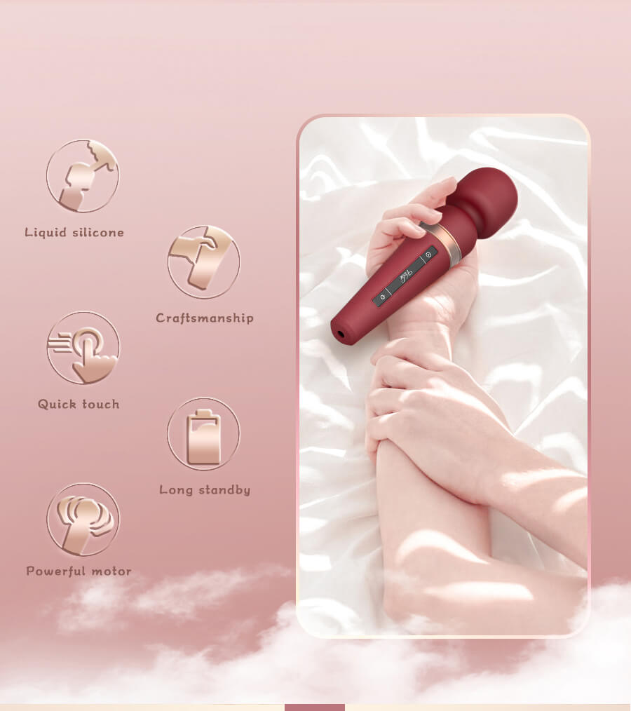 Japan-style-AV-stick-Touch-screen-control-woman-with-massager-silicone-USB-magic-wand-vibrators-for-women