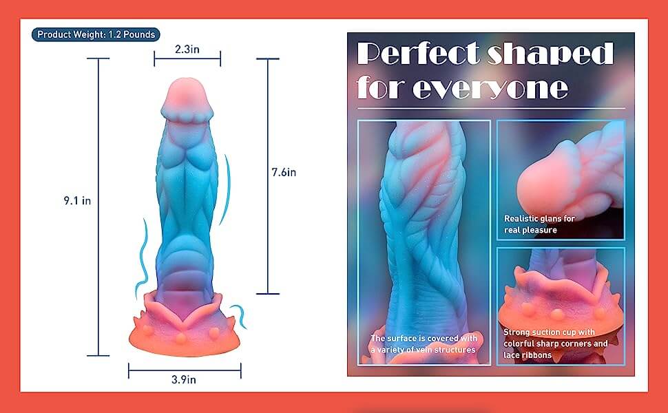 9.1in-Realistic-Silicone-Fantasy-Dildo-Monster-Alien-Sex-Toy