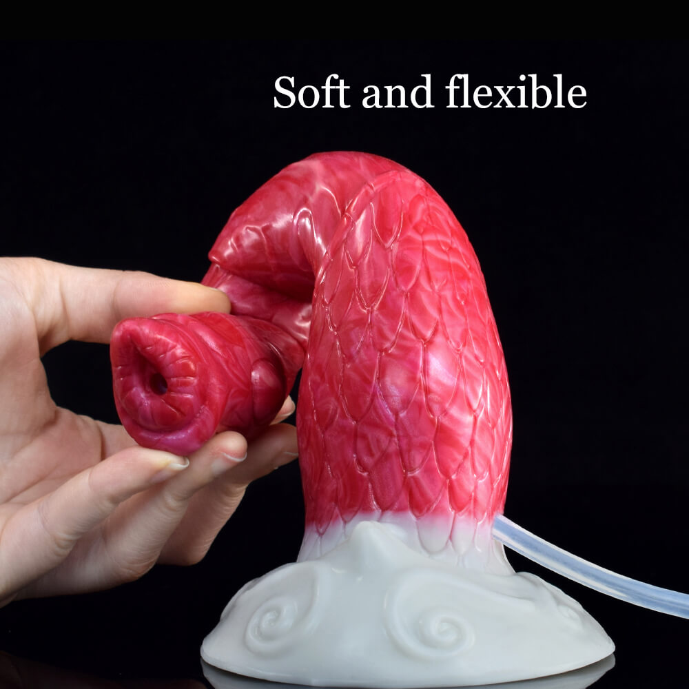 8-Inch-Beast-Squirting-Dildo-Multi-Layers-Bloody-Flesh-Color-Long-Penis
