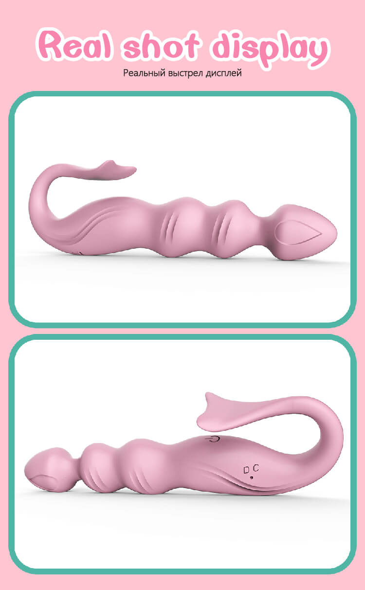 Anal-butt-plug-vibrator-Tap-clitoris-stimulator-silicone-fish-shape-Adult-Anal-plug