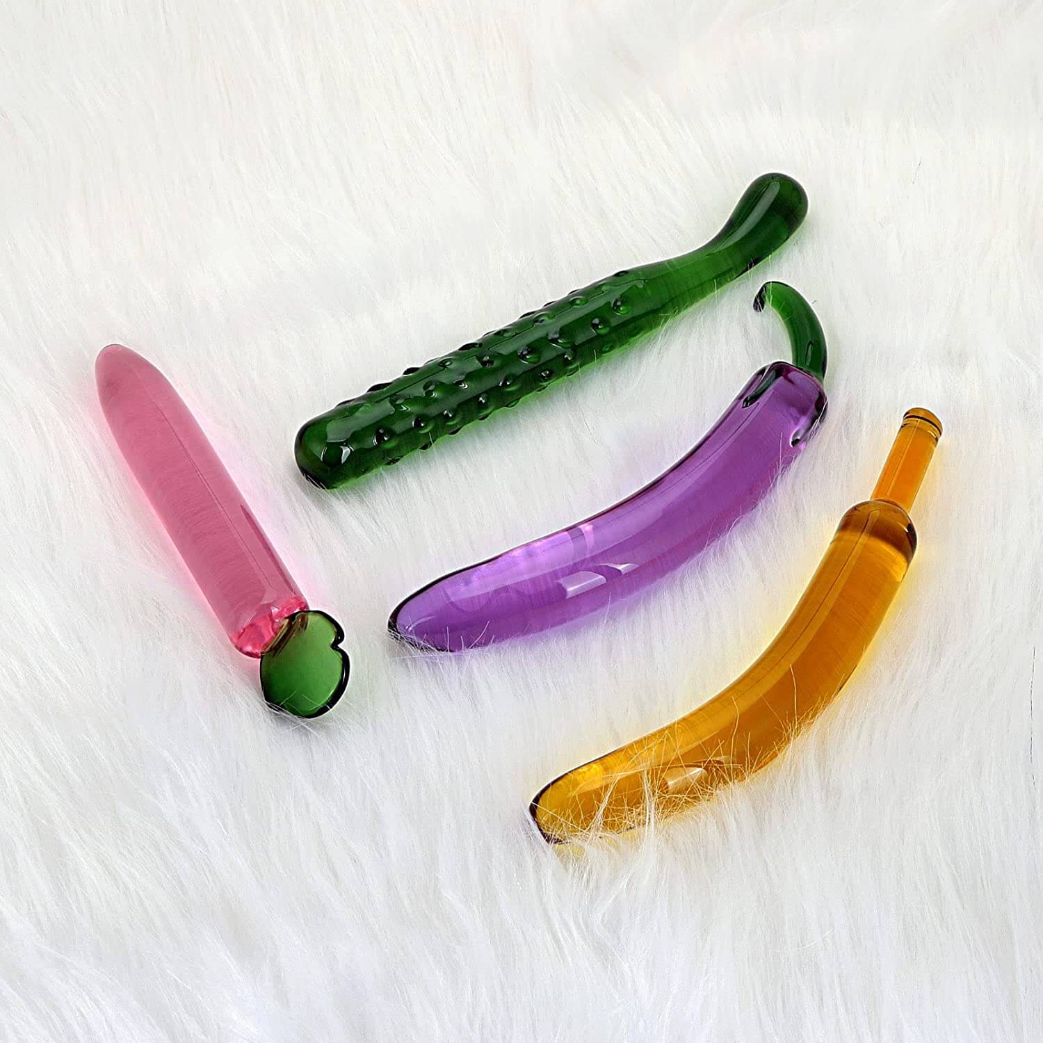 5Types Vegetable and Fruit Shape Crystal Dildo