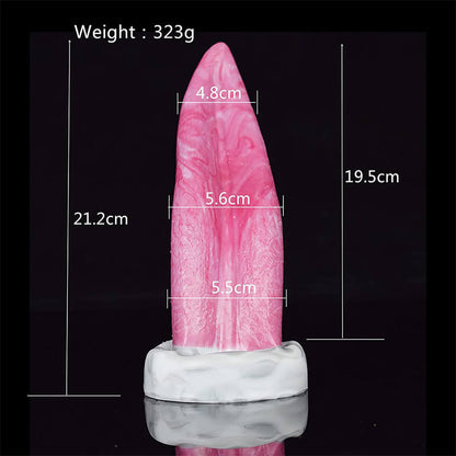 Gory-Raw-Meat-Color-Anal-Plug-With-Sucker-Magic-Tongue-Style-Silicone-Dildos-Clitoral-Stimulate
