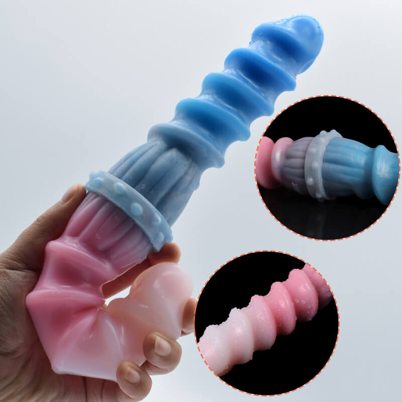 Macaron Double Ended Dog Horse Pink Dildo Long Silicone Double