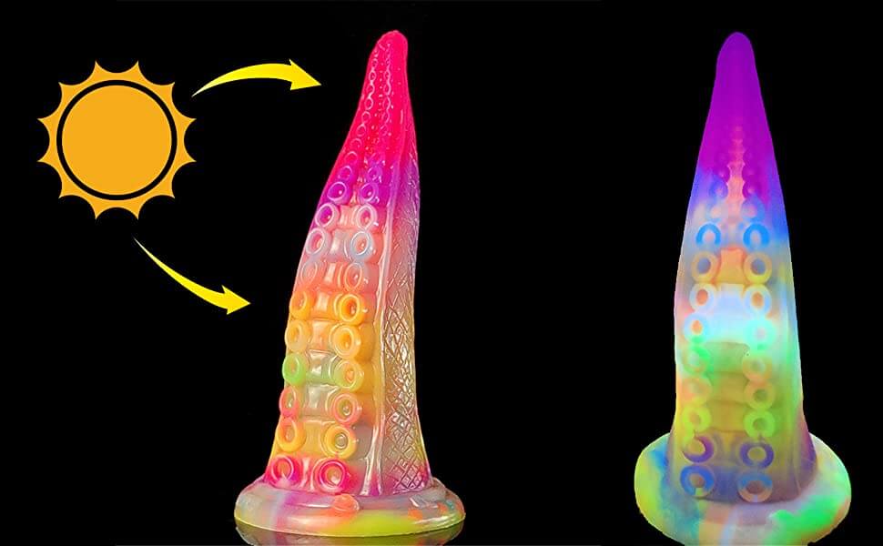 Multi-Color-Octopus-Tentacle-Luminous-Dildo-9Inch-Silicone-Big-Anal-Plug