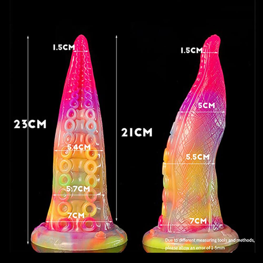 Multi-Color-Octopus-Tentacle-Luminous-Dildo-9Inch-Silicone-Big-Anal-Plug