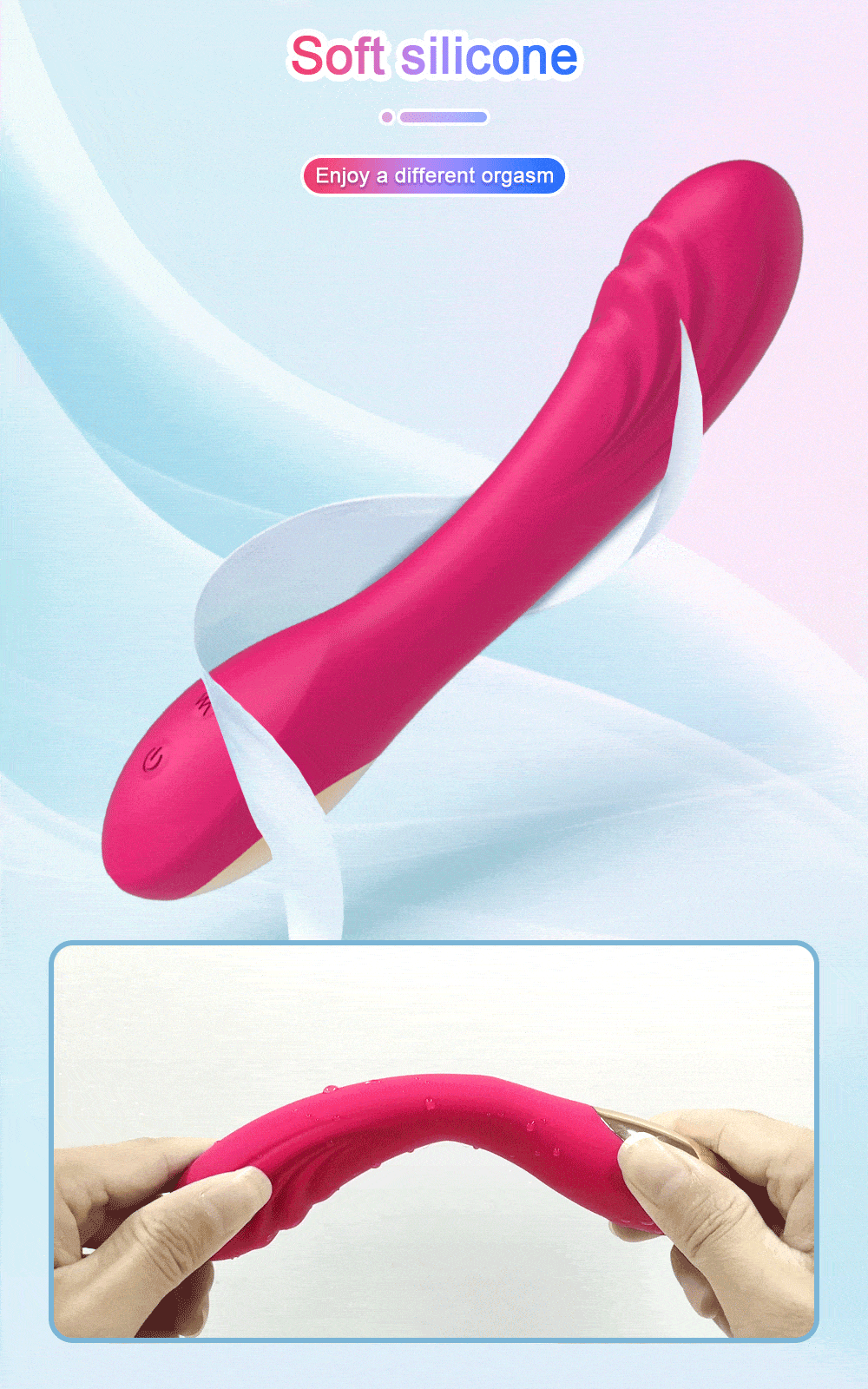 G-Spot Dildo Vibrator Female Vibrating Masturbation Rechargeable Sex photo pic