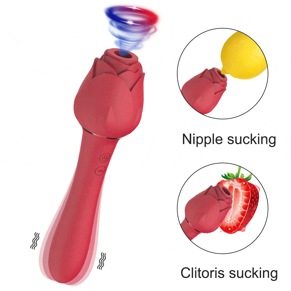 Powerful Rose Vibrator Clitoris Nipple Clit Sucker Dildo Vibrator