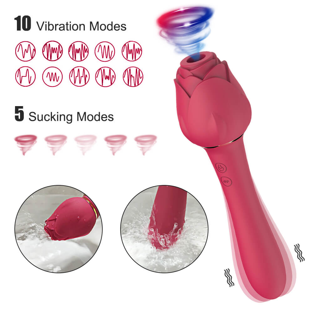 Powerful Rose Vibrator Clitoris Nipple Clit Sucker Dildo Vibrator