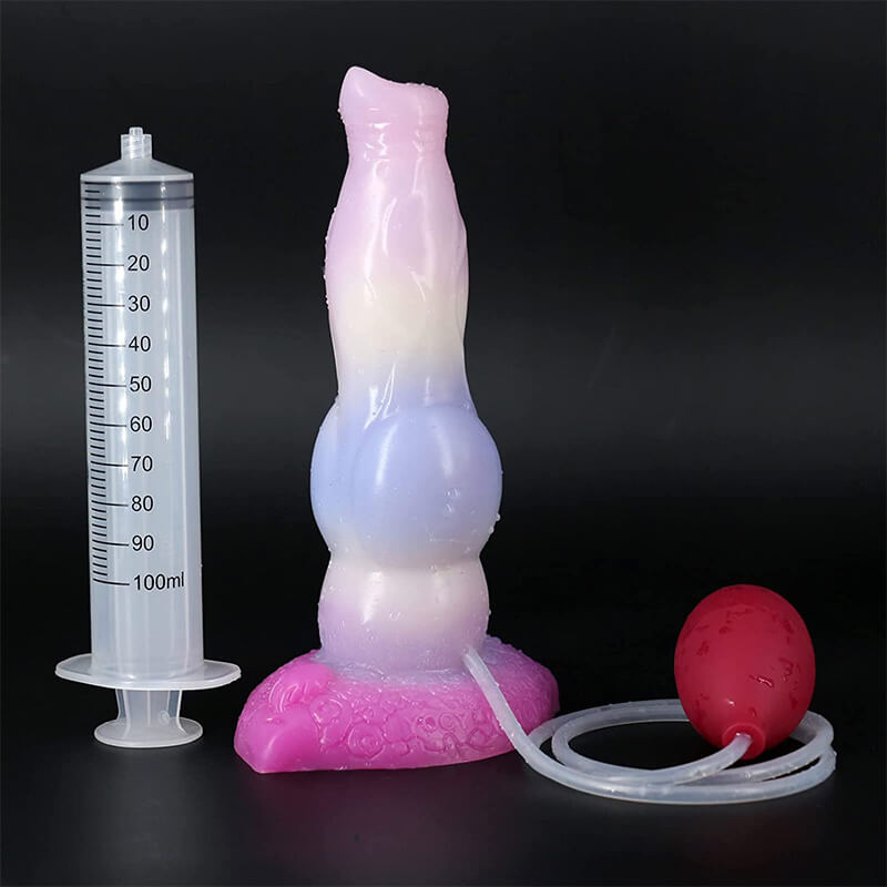 Realistic-Squirting-Silicone-Dog-Dildo-8-in-Pink-Ejaculating-Dildo