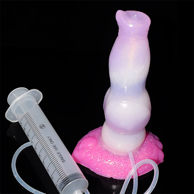 Realistic-Squirting-Silicone-Dog-Dildo-8-in-Pink-Ejaculating-Dildo