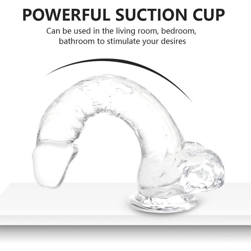 Small Realistic Clear Dildo 6.4 inch Suction Cup Dildo