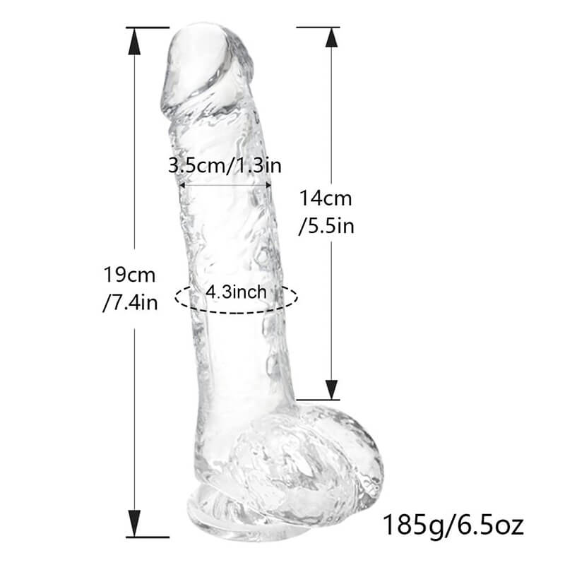 Small Realistic Clear Dildo 6.4 inch Suction Cup Dildo