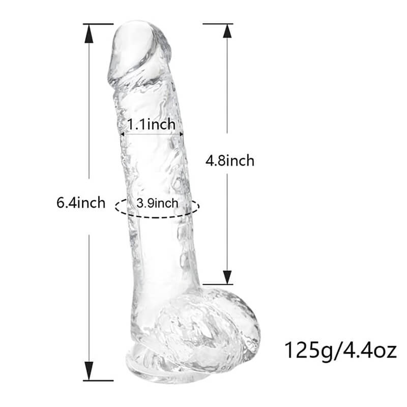 Small Realistic Clear Dildo 6.4 inch Suction Cup Dildo