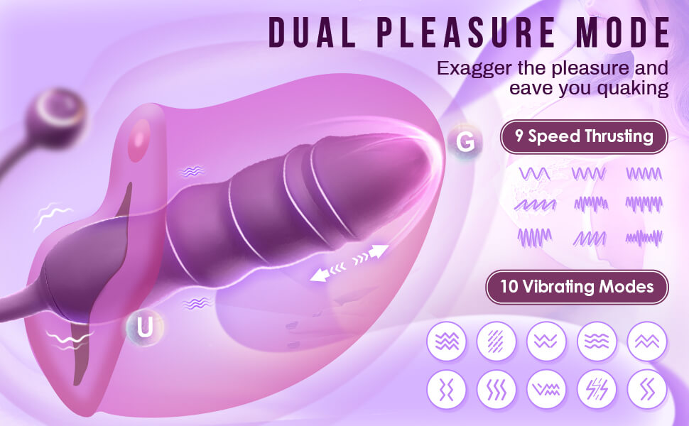 Vibrating-egg-G-Spot-Dildo-Vibrator-Clitoral-Vibrator-with-10-Vibrating-9-Thrusting-Modes-Dildo