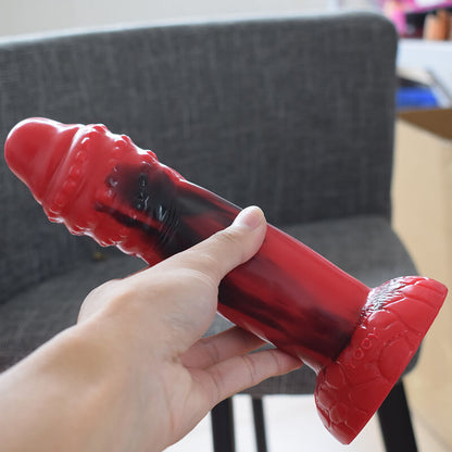 g-spot-massager-animal-dildo-silicone-soft-suction-cup-dildos-red-black-dildo-bumpy-little