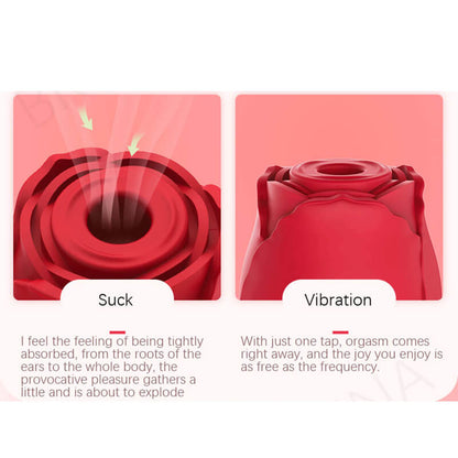 Rose Vibator Sicone Clitoris Sucker